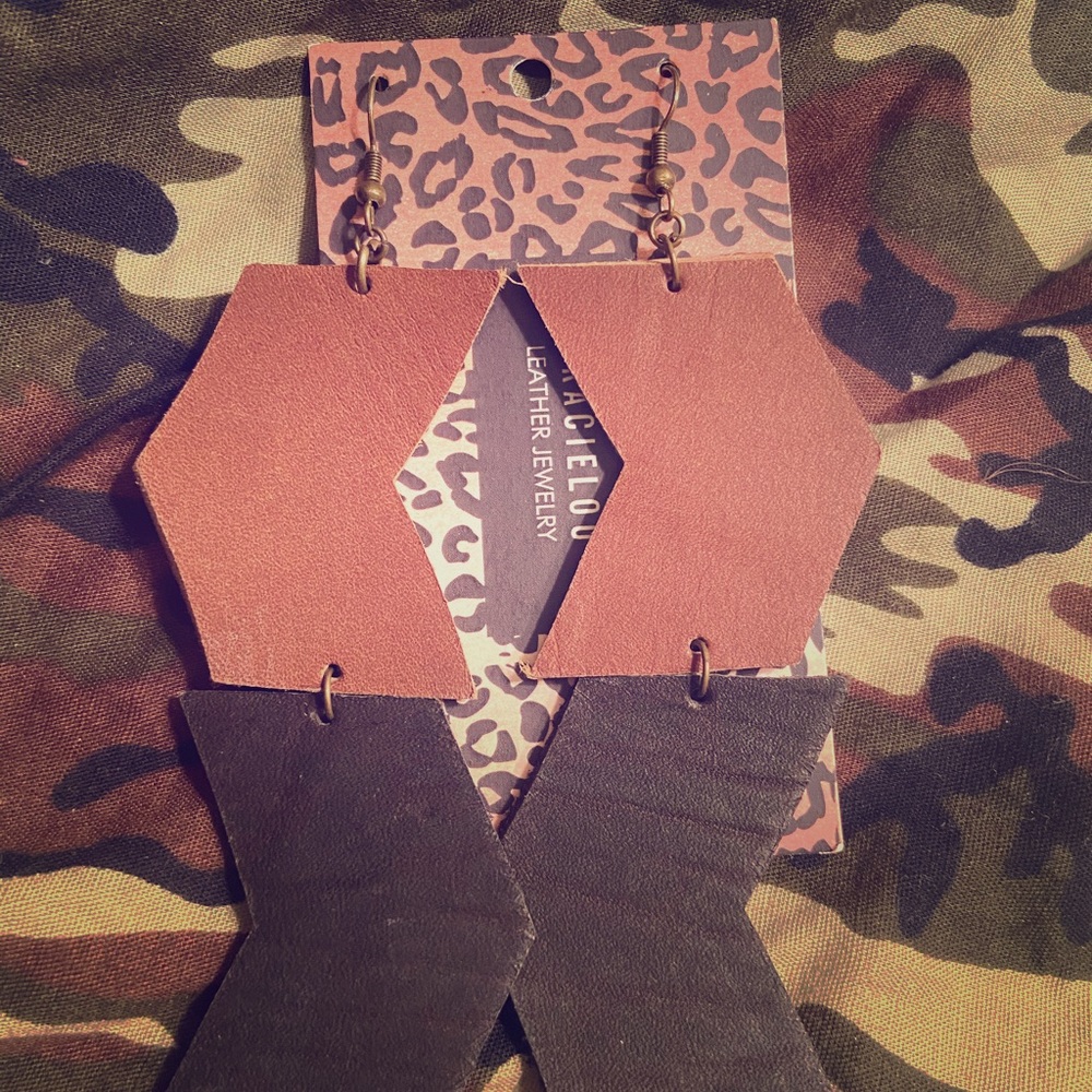 Arrow Leather Statement Earrings